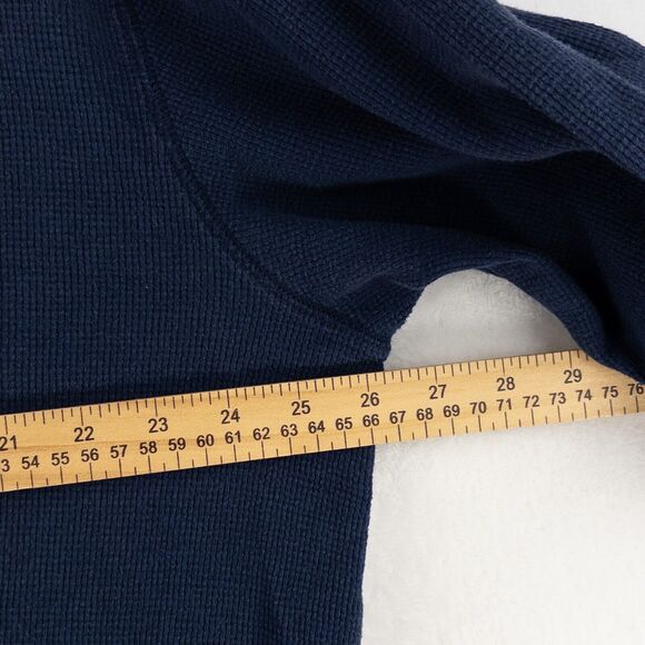 Timberland graphic Print Waffle Knit Thermal Long Sleeve Shirt Blue Men Size XL - Picture 4 of 8